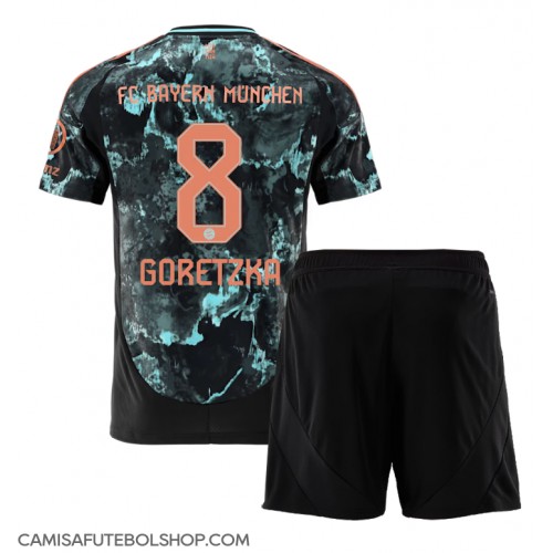 Camisa de time de futebol Bayern Munich Leon Goretzka #8 Replicas 2º Equipamento Infantil 2024-25 Manga Curta (+ Calças curtas)